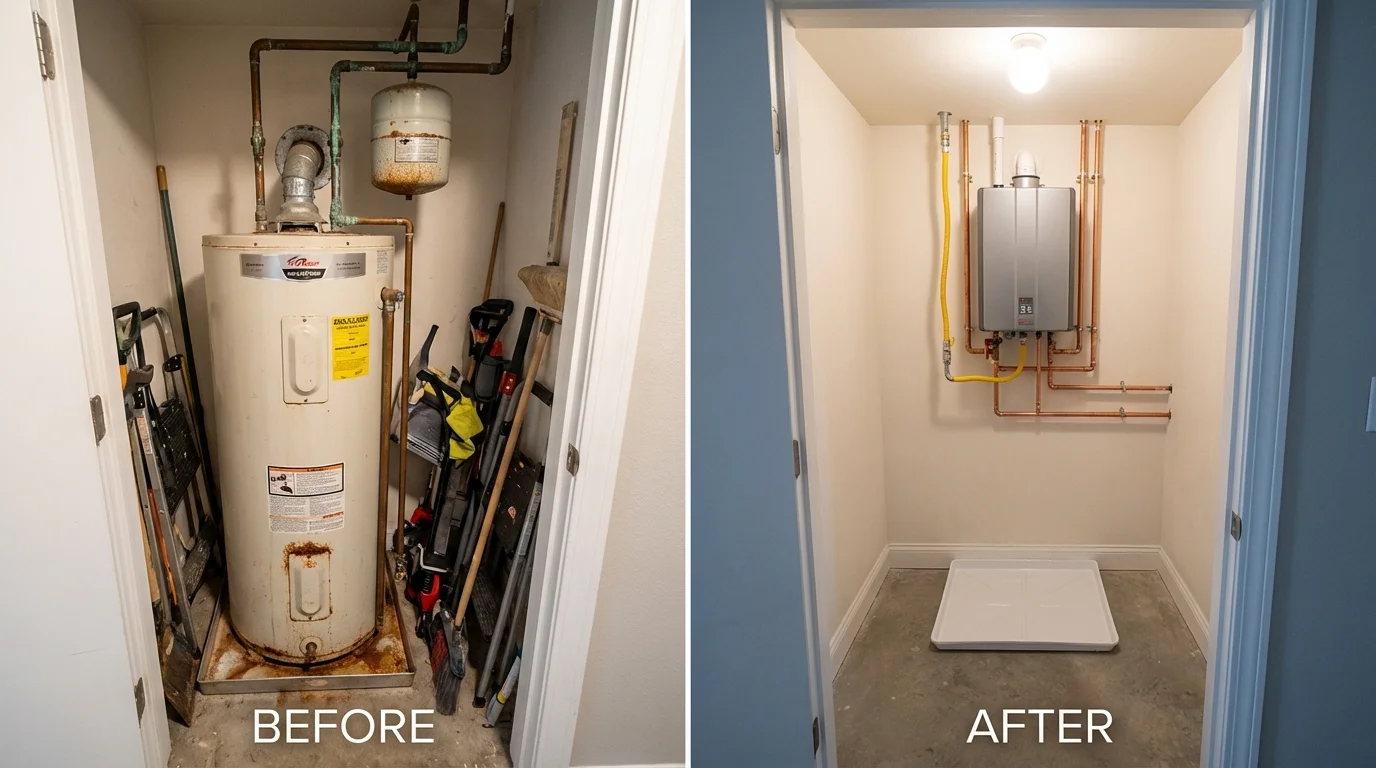 Tank water heater versus wall-mounted tankless unit comparison for Victor, ID homeowners